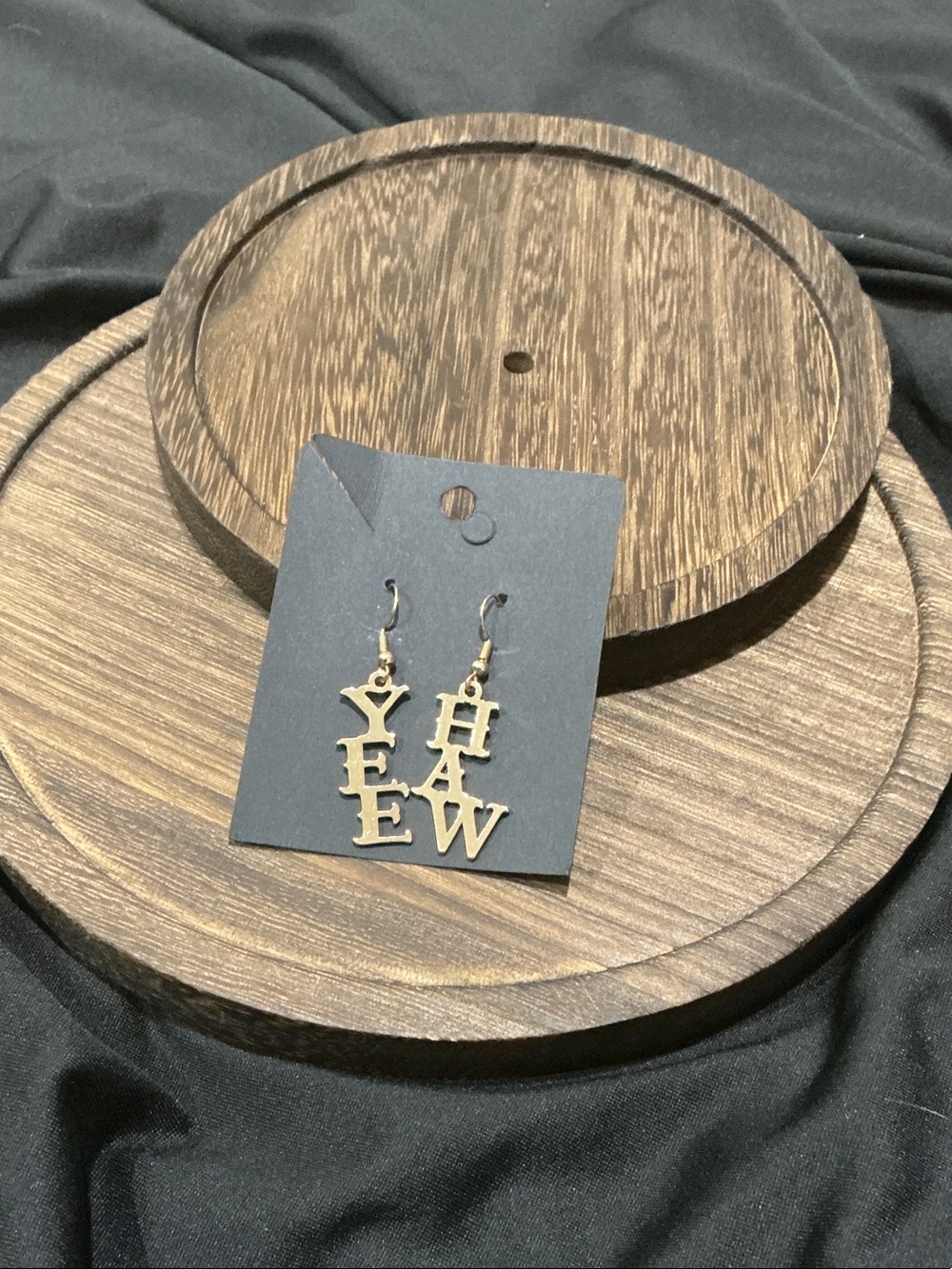 Gold “YEE HAW” Letter Drop Earrings - Women Jewelry